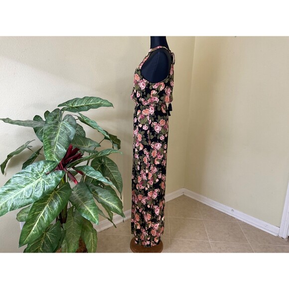 NWT American Eagle Outfitters Dress XXS Black Floral Maxi dress Open Back - Picture 5 of 14